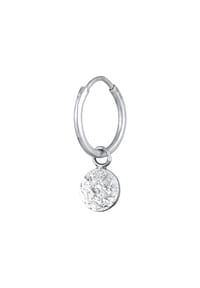 KUZZOÍ - Ohrringe Single Creole Plättchen Vintage 925 Silber - Silber