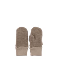 maximo® - GOTS MINI-Fausthandschuhe Daumen, Wollfleece, Strickbund - beigemeliert