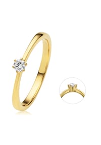 ONE ELEMENT Timeless Diamonds - 0.1 ct Diamant Brillant Ring aus 585 Gelbgold - gold