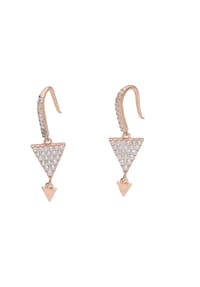 SMART JEWEL® - Ohrhaken mit weißen Zirkoniasteinen, rosé vergoldet, Silber 925 - rosé