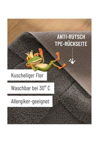 WECONhome Badteppich Davie - Hoch-Tief-Effekt - Badteppich - anthrazit grau