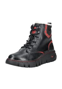 MUSTANG® - Lederimitat Stiefelette - Schwarz/Rot