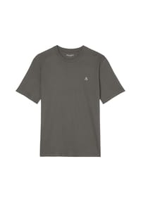 Marc O'Polo - Herren T-Shirt - Small-Logo, Regular Fit, Baumwolle, Logoprint, uni - Beigegrau (Grey Silk)