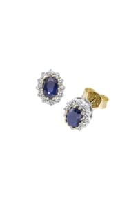 Luigi Merano® - Ohrstecker mit Saphir und Zirkonia, Gold 375 - blau