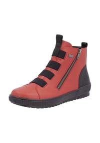 remonte® - Glattleder Sneaker - Rot/Schwarz
