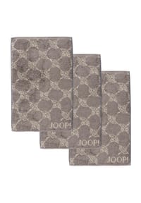 JOOP! - Gästetuch Classic Frottierkollektion, 3er Pack - 30x50 cm, Walkfrottier - Anthrazit