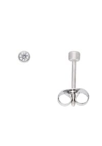 Adelia's - Damen Edelstahl Schmuck Edelstahl Ohrringe  Ohrstecker mit Zirkonia Ø 2,5 mm - silber