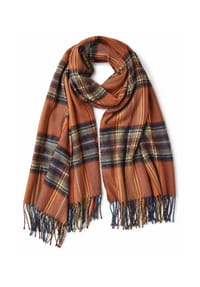 collezione alessandro® - Italienischer Schal Scotland weich und warm - orange
