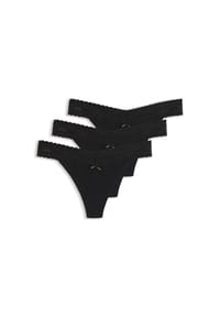 HUGO - String Triplet, Spitze, 3er-Pack, für Damen - 001  BLACK