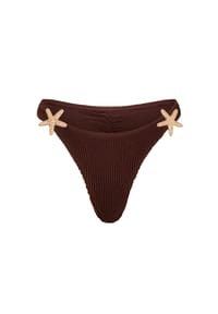 MODA MINX - Bikinihose mit tollen Seestern-Elementen - Coffee