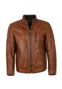 MILESTONE® - Herren Lederjacke Lammnappa cognac - cognac