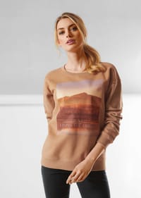 MADELEINE - Sweatshirt mit Landschafts-Print - rotbraun / multicolor