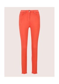 MADELEINE - Kurzgröße: Mid Waist Skinny-Hose mit Fransen - apfelgrün