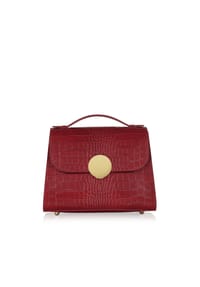 LePARMENTIER PARIS BOMBO CROCO EMBOSSED - Bombo Croco Top-Handle Satchel Bag - black