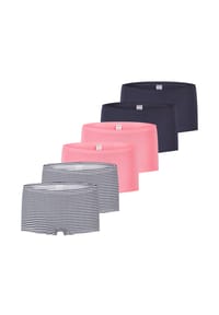 SCHIESSER - Short Slip 6er Pack Teens Girls 95/5 Organic Cotton - Rosa / Blau gemustert