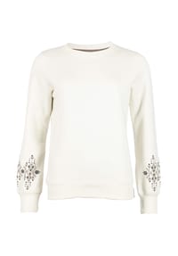 ROADSIGN® australia - Damen Sweatshirt Natural mit Ärmelprint & Rundhalsausschnitt - weiss