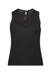 BETTY & CO - Patchwork-Shirt ohne Arm - Schwarz