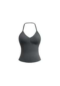 YEAZ - Figurbetontes Sport Top Damen mit Raffung SCENE - grau