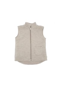maximo® - GOTS MINI-Weste, Wollfleece  Jerseyfutter, Reißverschluss - braunmeliert