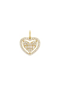 amor Herz - Motivanhänger für Damen, 925 Sterling Silber, Zirkonia synth. | Herz - Gold