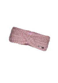 CAPO - Stirnband, verschlungen Strick, Fleecefutter - aluminium