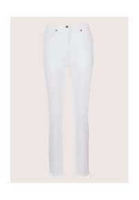 MADELEINE - Mid Waist Skinny-Hose mit Fransen - apfelgrün