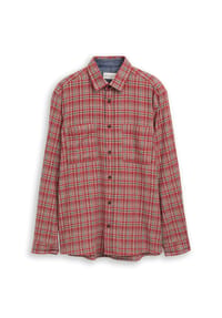 TOM TAILOR - Flanellhemd, Comfort-Fit, Langarm, Kent-Kragen, für Herren - 40687 RED BASED MI