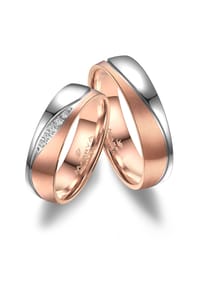 MARRYA MARRYA - MARRYA Titan Ringe Trauringe Eheringe Partnerringe - Damen Ring - silber - rosé