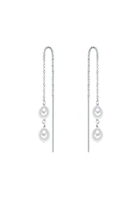 VALERO PEARLS - Damen Ohrringe aus 925/- Sterling Silber in Silber mit Süßwasser-Zuchtperle - silber