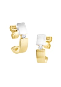 MONCARA - Damen Ohrstecker, 375er Gold, 2 Diamanten zus. ca. 0,08 Karat - Gelbgold