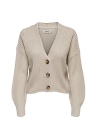 ONLY® - Strickjacke, Knopfleiste, V-Ausschnitt für Damen - 189959 STONE