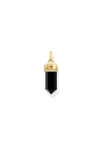 Thomas Sabo COSMIC AMULET - Kettenanhänger mit facettiertem Onyx - gelbgoldfarben, schwarz
