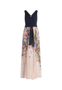 Vera Mont - Abendkleid mit Plissee - Patch Dark Blue/Cream