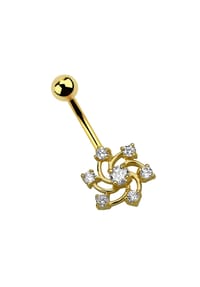 Adelia's - Bauchnabelpiercing Banane Blume mit Spirale - helllila