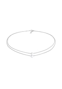 elli. - Halskette Choker Layering Disc Kreis Geo 925 Silber - Silber