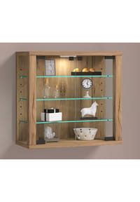 VCM. Glasvitrine hängend | Vitrine Glas mit ESG-Sicherheitsglas | Maße: H. 40 x B. 43 x T. 18 cm | Hängevitrine Glas | Modern und platzsparend | Glas Vitrinenschrank - Vitrosa S