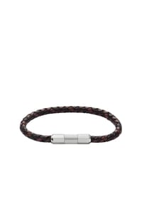 FOSSIL KNOX - Herren Armband, Leder und Edelstahl - SILBER