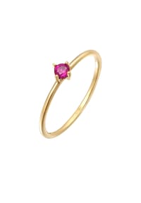 elli. PREMIUM - Ring Synthetischer Rubin Solitär 375Er Gelbgold - Gold