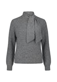 zero - Strickpullover mit Stehkragen - True Grey Melange