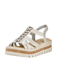 rieker - Sandalen V4918-90, Keilabsatz, für Damen - FOG-SILVER