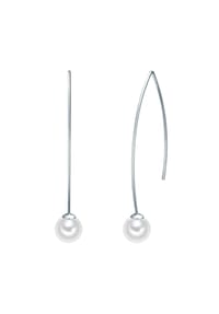 Luluandjane - Damen Ohrringe aus Messing in Silber mit Muschelkernperle - silber