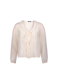 zero - Bluse mit Rüschen - Eggnog