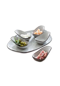 LOBERON Servierschälchen 6er Set Biarré grau - Geschirr Sets - grau