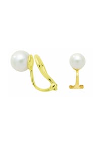 Adelia's - Damen 585 Gold Ohrringe   Ohrclips mit Süßwasser Zuchtperle Ø 7 mm - gold