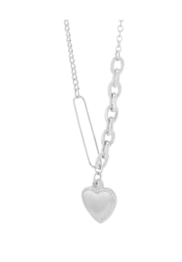 Adelia's Heart Collection - Halskette mit Anhänger – Herz aus Edelstahl - silber