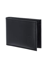 oxmox® Leather - Leather Geldbörse RFID Schutz Leder 11 cm - schwarz-circle bloom
