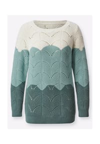 SIEH AN! - Rundhals-Pullover - anthrazit-ecru-gemustert