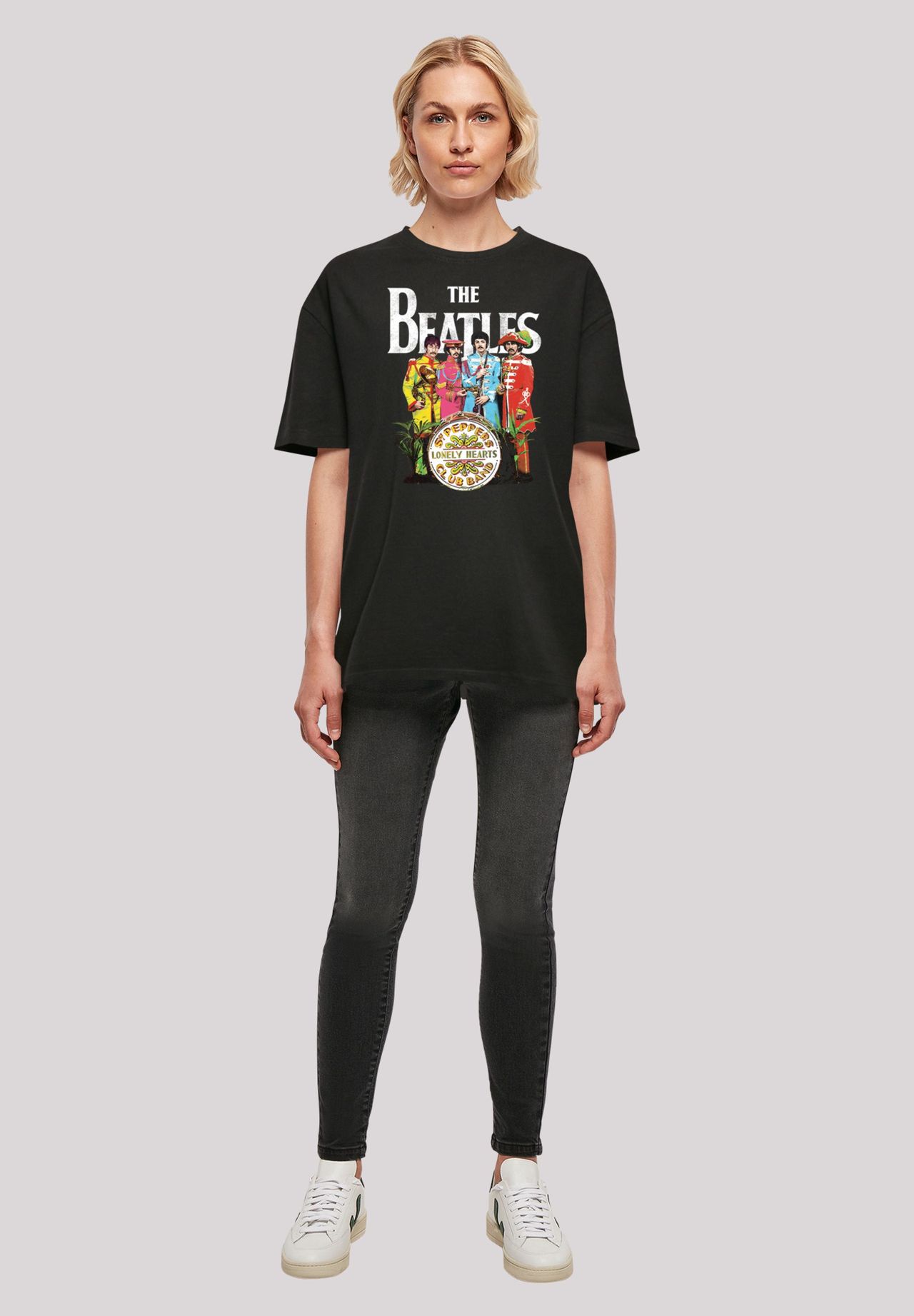 F4NT4STIC Oversized Boyfriend T-Shirt The Beatles Band Sgt Pepper Black |  GALERIA