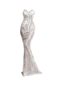 MODA MINX - Abendkleid Larissa Long Dress mit schimmernden Elementen - silver