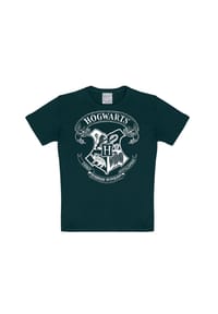 LOGOSHIRT® - T-Shirt Children Harry Potter - Hogwarts Logo (white) - black